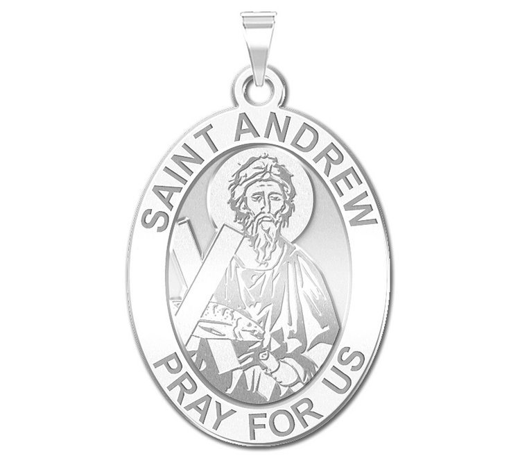 Saint Andrew Oval Religious Medal
