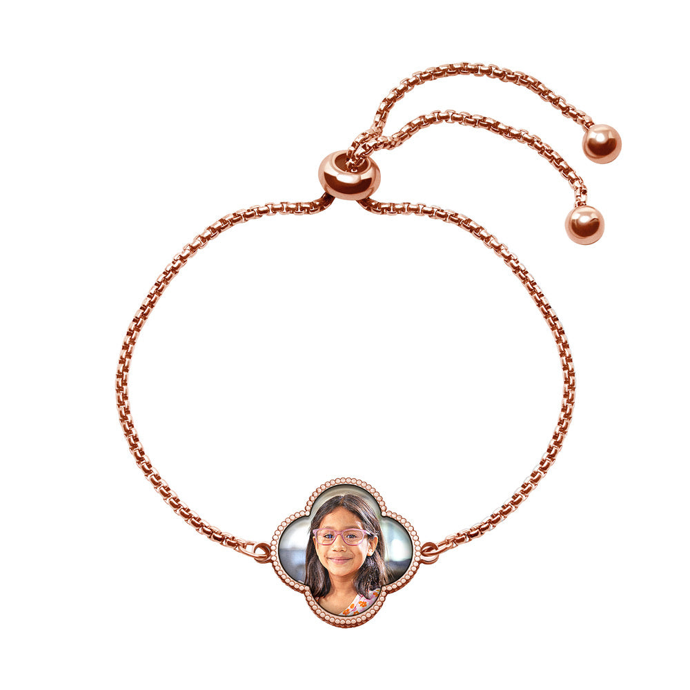 Adjustable Clover Photo Bracelet