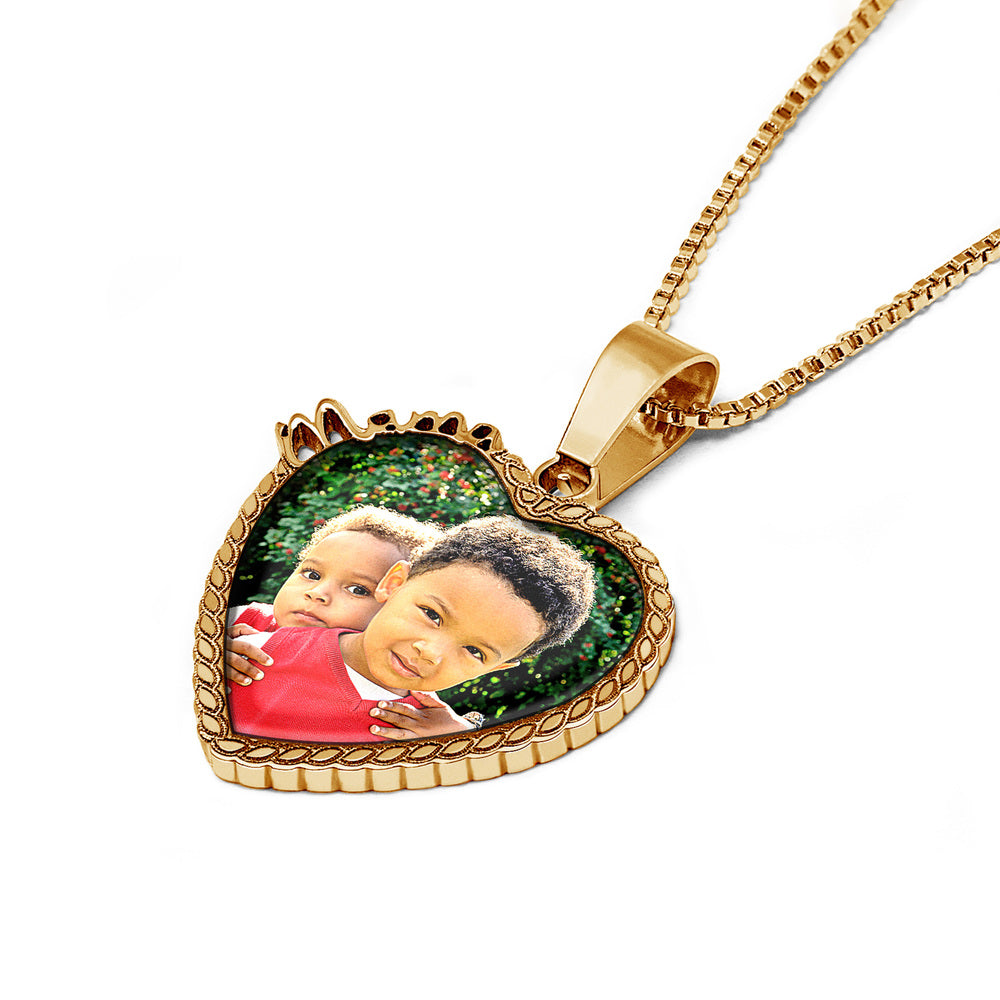 Mama Rope Frame Photo Pendant- Includes Chain