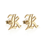 Old English Initial Earrings