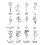 Personalized Birth Flower Ornate Oval Necklace
