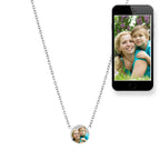 Petite Round Photo Engraved Necklace