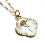 Personalized Birth Flower Clover Necklace