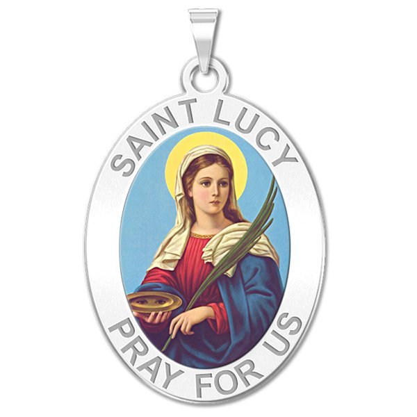 Saint Lucy Religious Medal  "Color EXCLUSIVE"