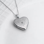 Floral Design Heart Locket With Cubic Zirconia