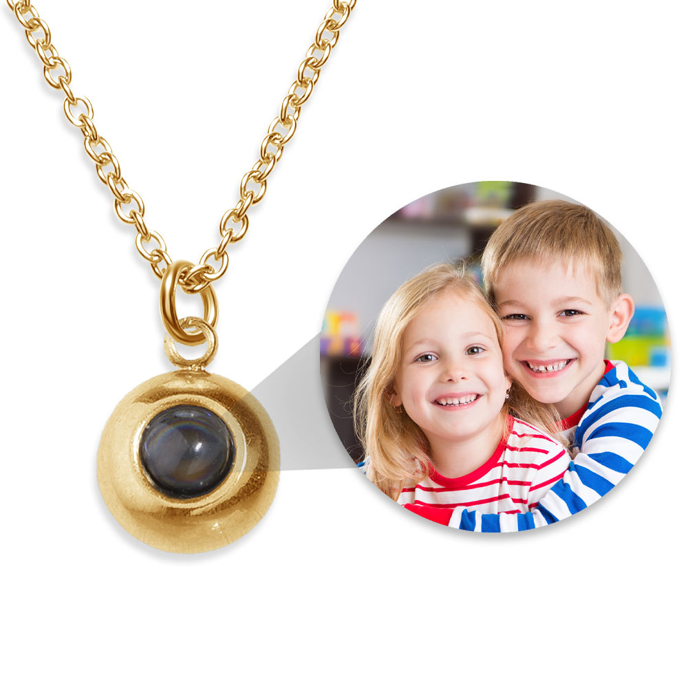 Photo Projection Round Pendant & Chain