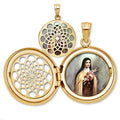 Saint Theresa Ornate Cut-Out Round Locket