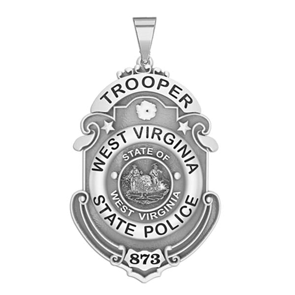 Personalized West Virginia State Trooper Police Badge with Your Rank and Number