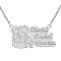 Personalized Mother with Two Daughters and One Son Pendant with 18" Chain
