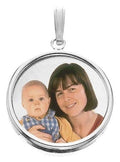 Small Round with Bezel Frame & Protective Crystal Photo Pendant