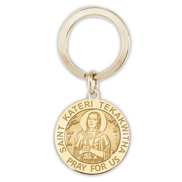 Saint Kateri Tekakwitha Religious Engravable Keychain