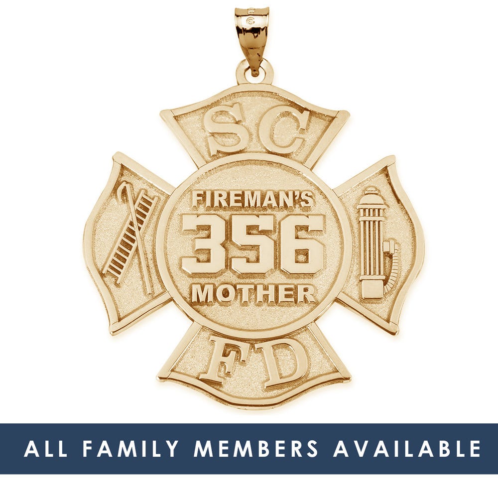 Family Member's Firefighter Badge with Your Number & Department Initals