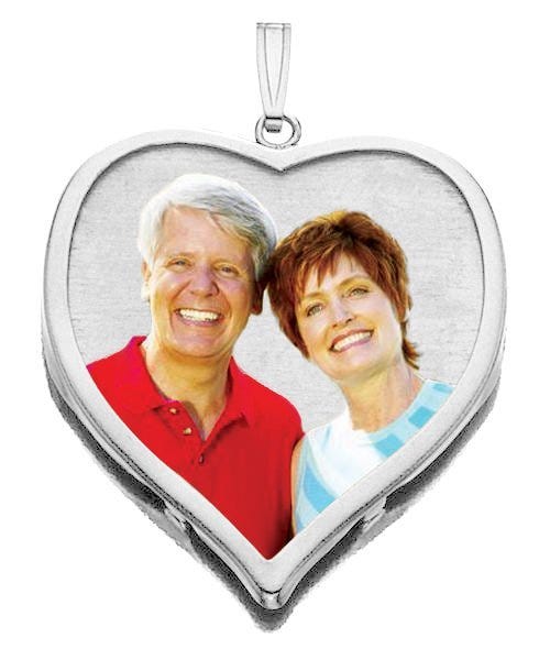 14K Large Heart with Bezel Frame Photo Pendant Picture Charm
