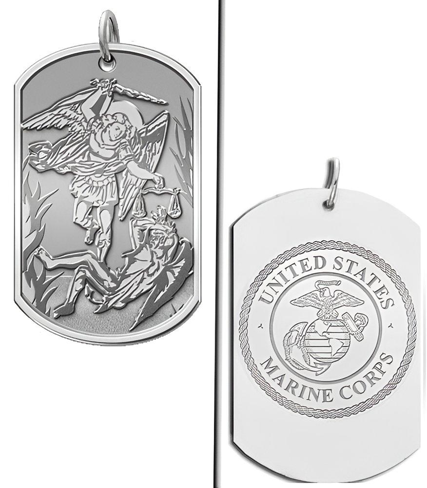 Saint Michael Double Sided Marines Dog Tag Medal