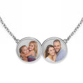 Horizontal Double Round Photo Engraved Pendant