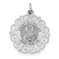 Saint Nicholas Round Filigree Religious Medal