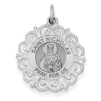 Saint Nicholas Round Filigree Religious Medal