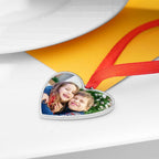 Stainless Steel Heart Photo Engraved Ornament