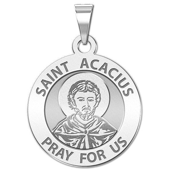 Saint Acacius Round Religious Medal