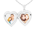 14K White Gold Small Heart Locket