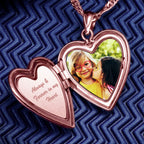 Rose Gold Plated Mom Heart Photo Locket