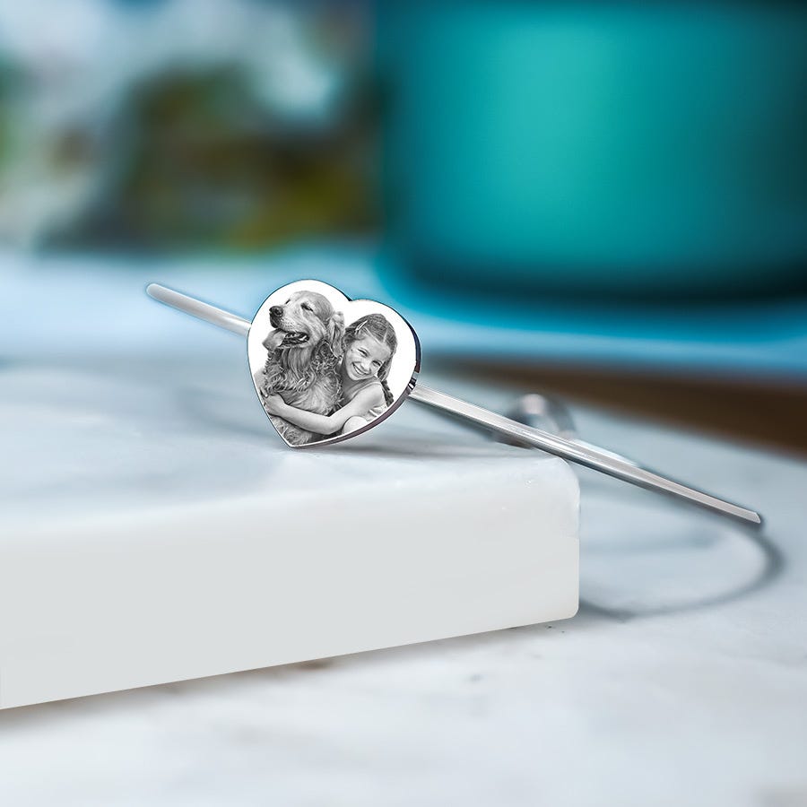 Personalized Heart Photo Bangle Bracelet