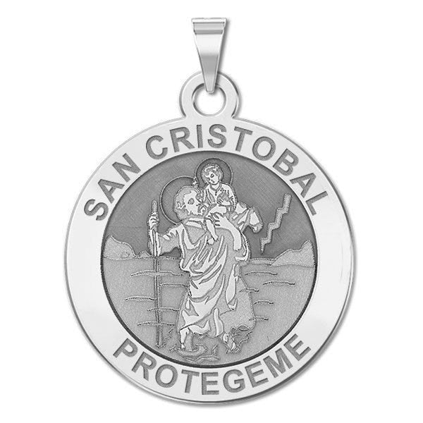 San Cristobal Round Religious Medal