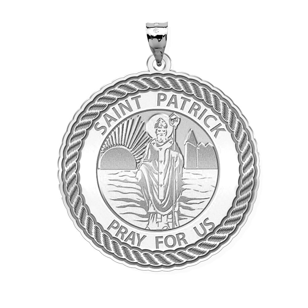 Saint Patrick Round Rope Border Medal