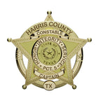 Personalized Harris County Texas L Badge with Rank and Department