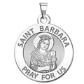 Saint Barbara Round Religious Medal