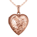 14K Gold Floral Heart Photo Locket