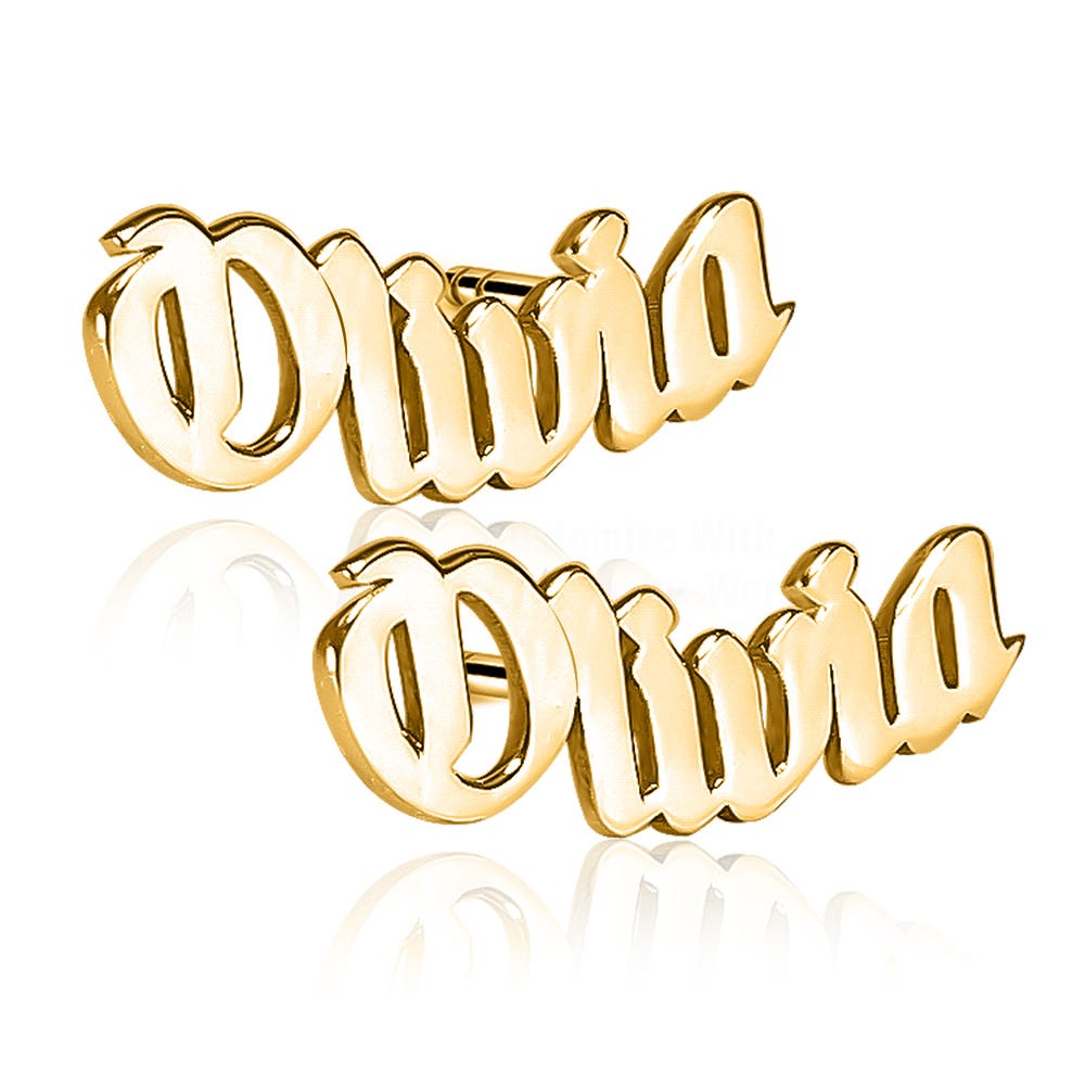 Old English Name Earrings