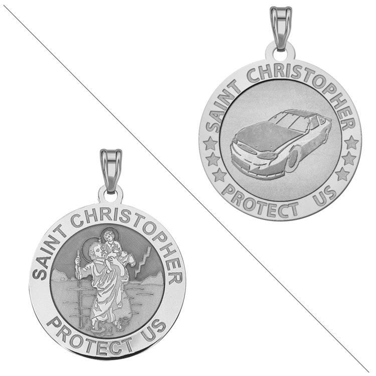 Racing - Saint Christopher Doubledside Sports Religious Medal