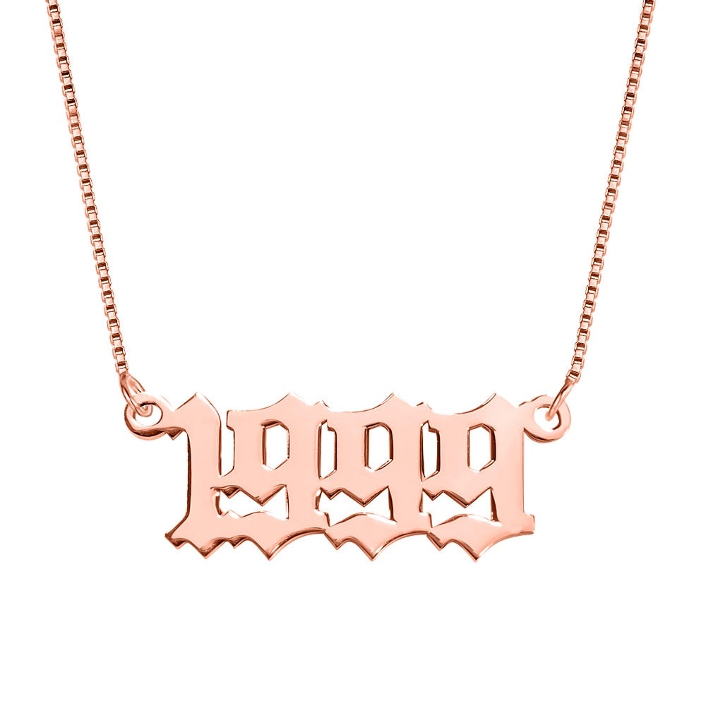 Old English Date Necklace