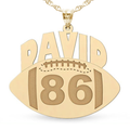 Custom Football Charm or Pendant with Name & Number