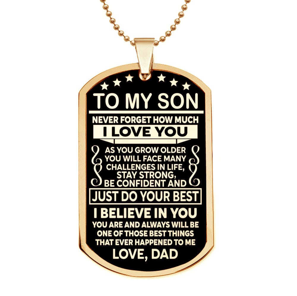 "to My Son" Dog Tag Pendant