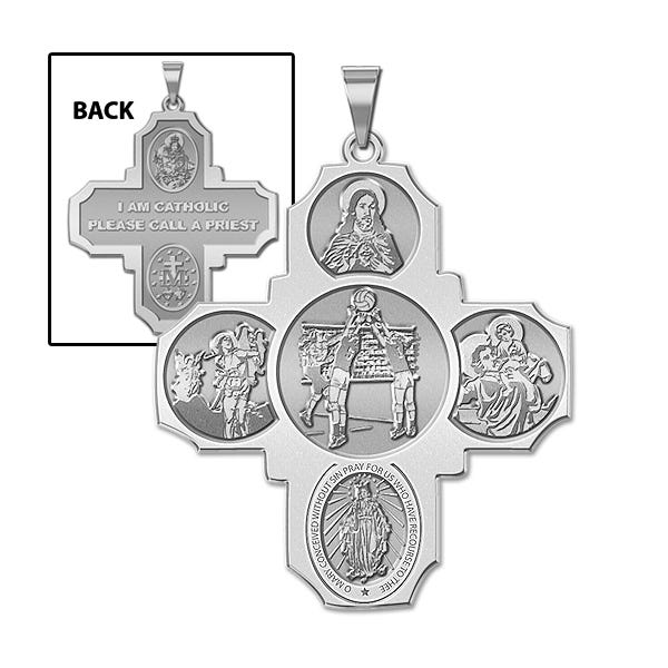 Four Way Cross - Volleyball Religious Medal