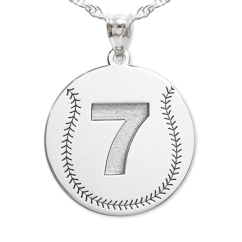 Custom Baseball Pendant with Number