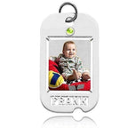 Dog Tag with Name and Birthstone Photo Pendant