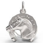 Horse Head with Horseshoe Charm