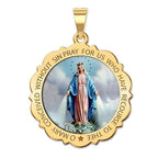 Miraculous Medal Scalloped Round "Color"