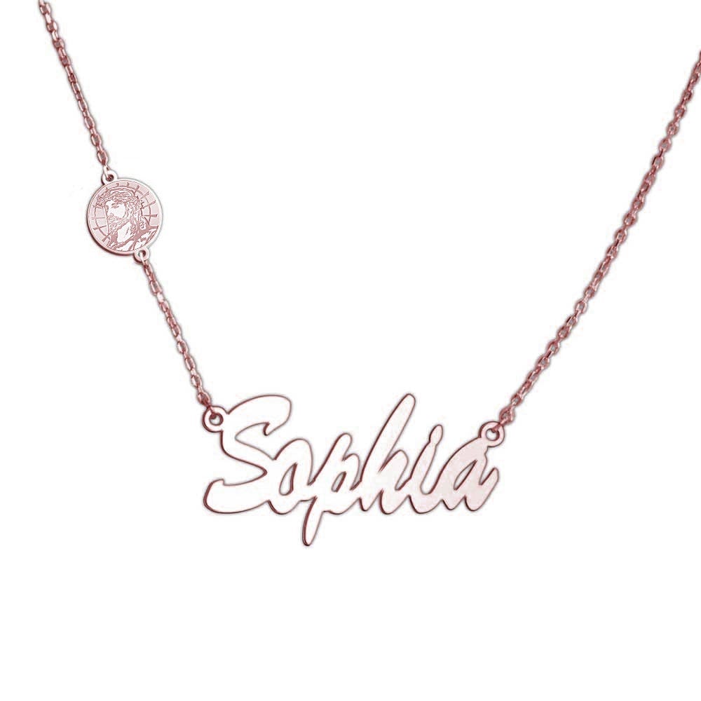 Sacred Heart of Jesus Custom Name Necklace