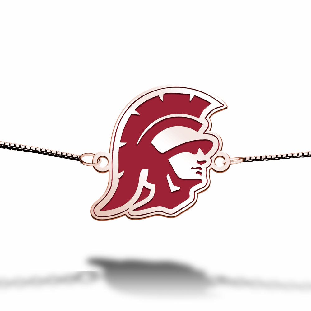 Usc Color Enamel Trojan Head Bracelet