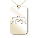 Wrestling Cut-Out Rectangle Pendant