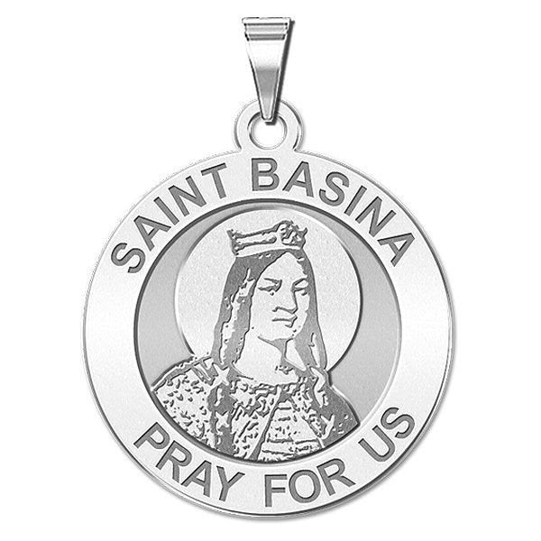 Saint Basina Round Religious Medal