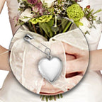 Wedding Bouquet Heart Photo Locket With Safety Pin