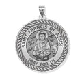 Saint Francis Of Assisi Round Rope Border Religious Medal
