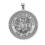 Saint Francis Of Assisi Round Rope Border Religious Medal