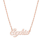 Script Name Necklace with Paperclip Chain
