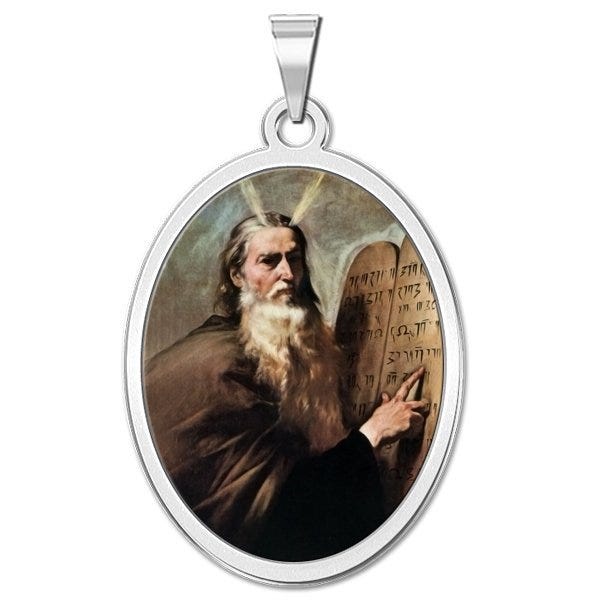 Moses Oval Religious Medal